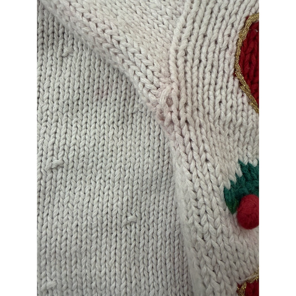 VTG. 80s Ugly Christmas Sweater Womens M Grandma Cottagecore Swiss Chalet 3D - Picture 9 of 12